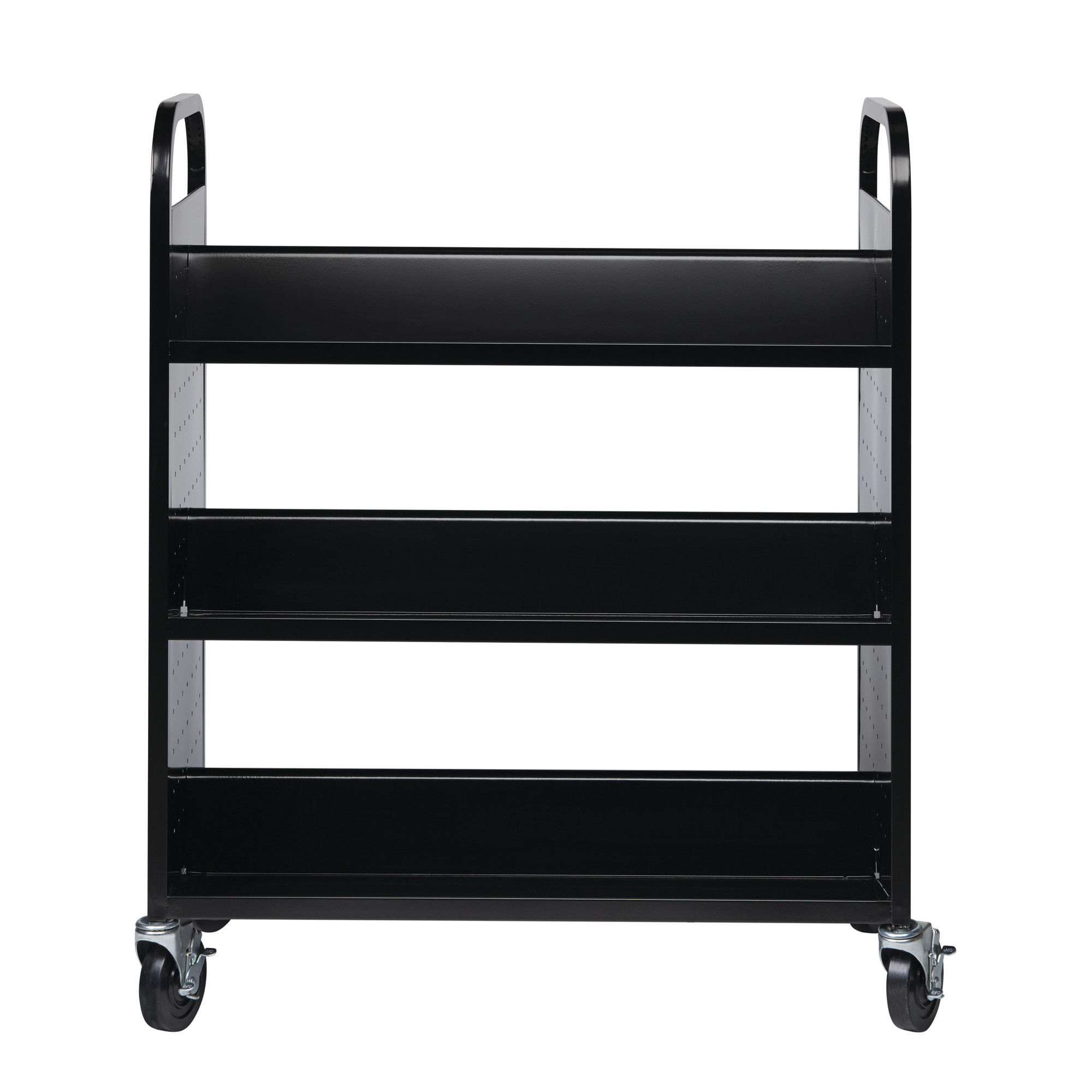 Hirsh Industries, Doubleside Mobile Book Cart for Schools, Color Black